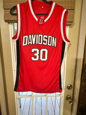 Davidson Steph Curry #30 Red Basketball Jersey